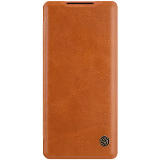 OnePlus Nord N100 Hoesje - Qin Leather Case - Flip Cover - Bruin