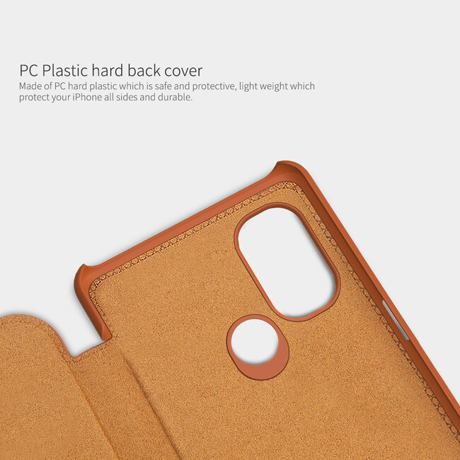 Hoesje geschikt voor OnePlus Nord N100 - Qin Leather Case - Flip Cover - Bruin