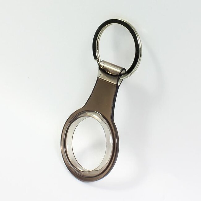 Case2go  -  Hoesje geschikt voor Airtag  -  Airtag - sleutelhanger  - airtag-sleutelhanger - airtag houder - airtag case - air tag hoesje - airtag cover Siliconen case geschikt voor Airtag  - Transparant /Zwart