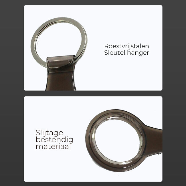 Case2go  -  Hoesje geschikt voor Airtag  -  Airtag - sleutelhanger  - airtag-sleutelhanger - airtag houder - airtag case - air tag hoesje - airtag cover Siliconen case geschikt voor Airtag  - Transparant /Zwart