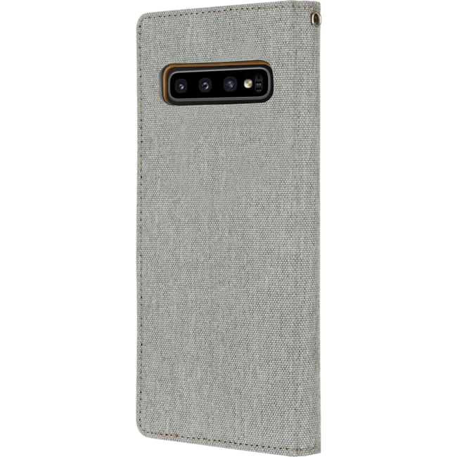 Hoesje geschikt voor Galaxy A72 5G - Mercury Canvas Diary Wallet Case - Hoesje met Pasjeshouder - Grijs