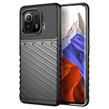 Hoesje voor Xiaomi Mi 11 Pro - Back cover - Flexibel TPU - Schokbestendig - Zwart afbeelding