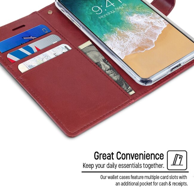 Hoesje geschikt voor iPhone XS Max - Blue Moon Diary Wallet Case  - Donker Rood