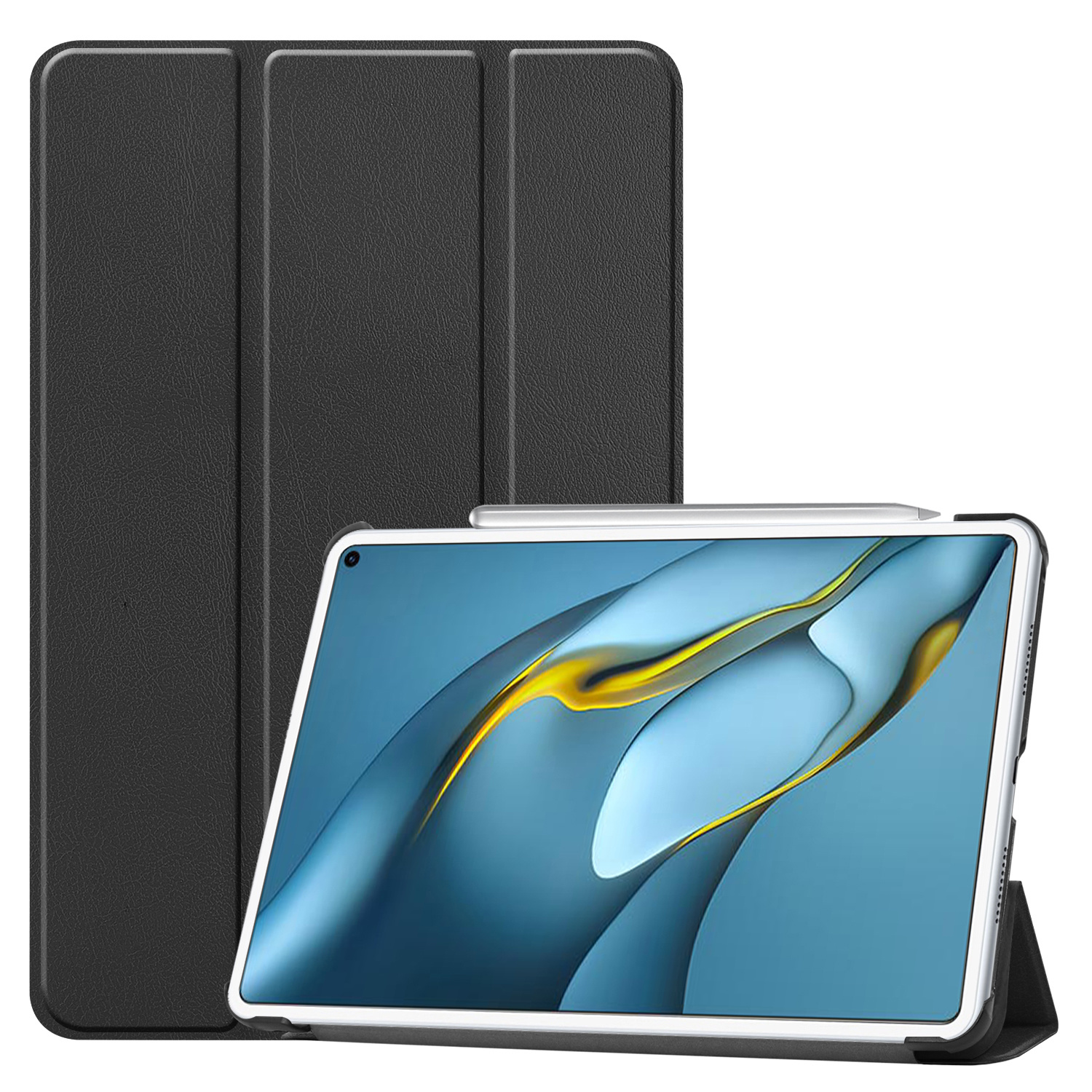 Tablet hoes geschikt voor Huawei MatePad Pro 10.8 (2021)- Tri-Fold Book Case - Zwart afbeelding