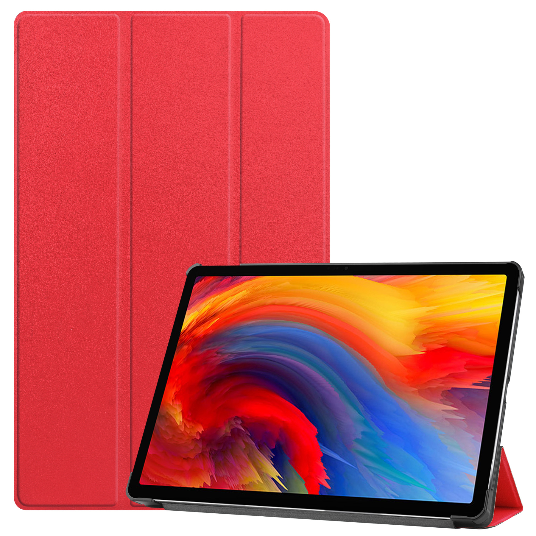 Tablet hoes geschikt voor Lenovo Tab P11 Plus (11 inch) - Tri-Fold Book Case - Rood afbeelding