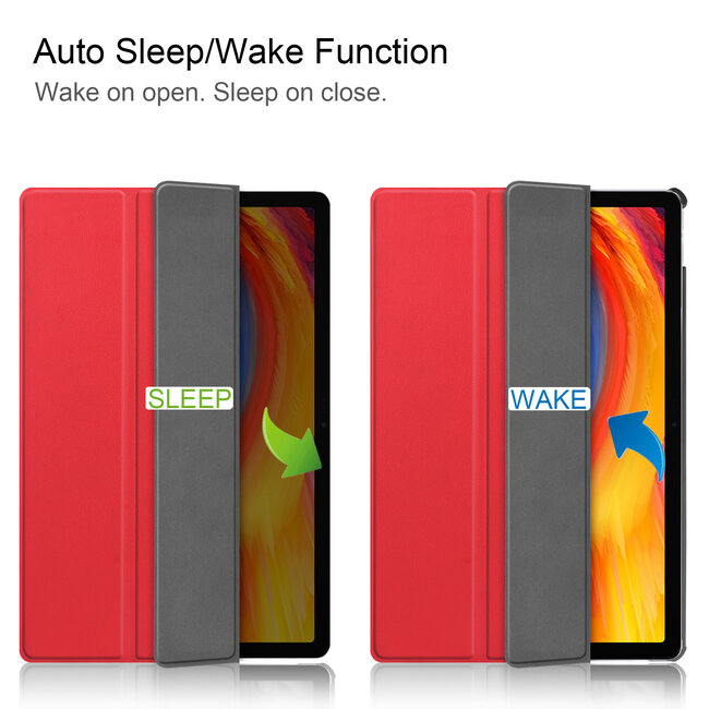 Tablet hoes geschikt voor Lenovo Tab P11 Plus (11 inch) - Tri-Fold Book Case - Rood