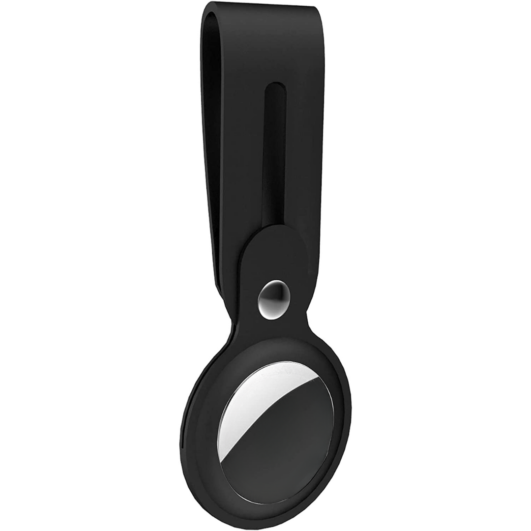 Case2go - Hoesje geschikt voor Apple AirTag - Sleutelhanger -  Zwart afbeelding