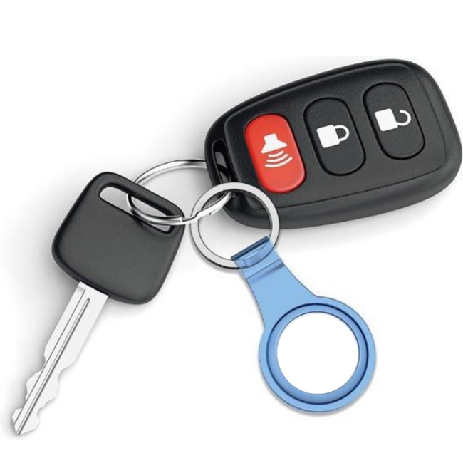 Case2go  -  Hoesje geschikt voor Apple Airtag en Airtag 2  -  Airtag - sleutelhanger  - airtag-sleutelhanger - airtag case - airtag houder - air tag hoesje - air tag -  Siliconen case geschikt voor Airtag  - Transparant Blauw