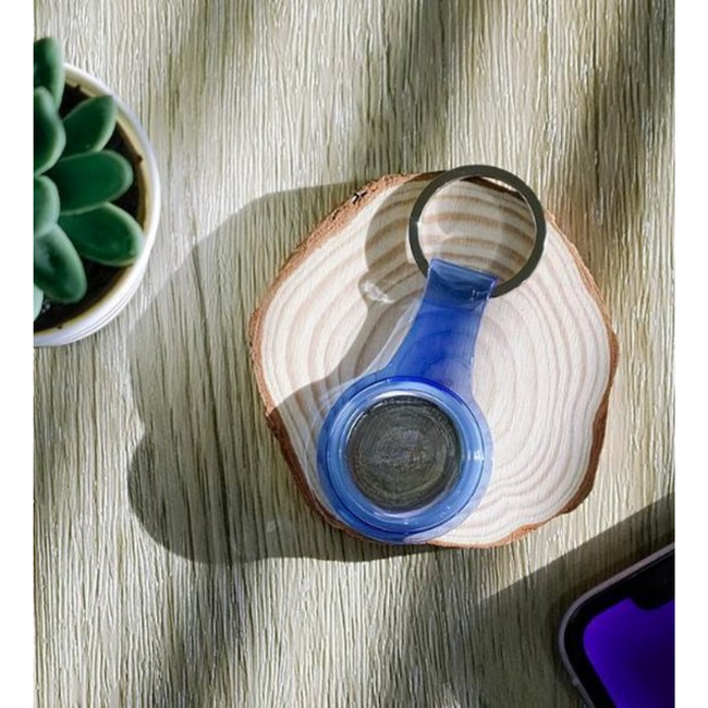 Case2go  -  Hoesje geschikt voor Apple Airtag en Airtag 2  -  Airtag - sleutelhanger  - airtag-sleutelhanger - airtag case - airtag houder - air tag hoesje - air tag -  Siliconen case geschikt voor Airtag  - Transparant Blauw