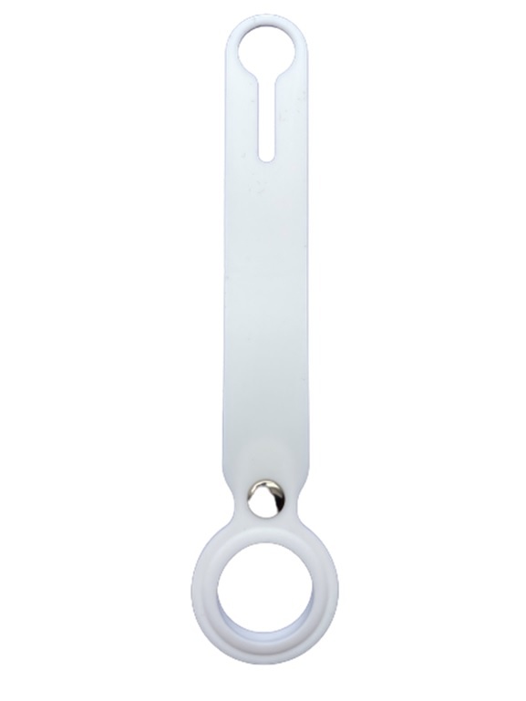 Case2go - Hoesje geschikt voor Apple AirTag - Sleutelhanger - Hanger geschikt voor Airtag - Wit afbeelding