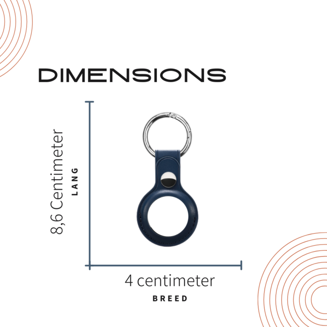 Case2go  -  PU lederen Hoesje geschikt voor Apple AirTag  -  Hanger geschikt voor Airtag  -  Hoesje geschikt voor Apple Airtag  - airtag-sleutelhanger - airtag case - airtag houder - air tag hoesje - air tag -  Donker Blauw