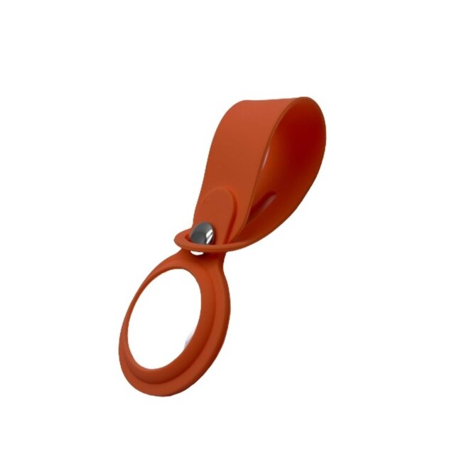 4-Pack Case2go - Hoesje geschikt voor Apple Airtag en Airtag 2 - Sleutelhanger - Hanger voor Airtag - Oranje