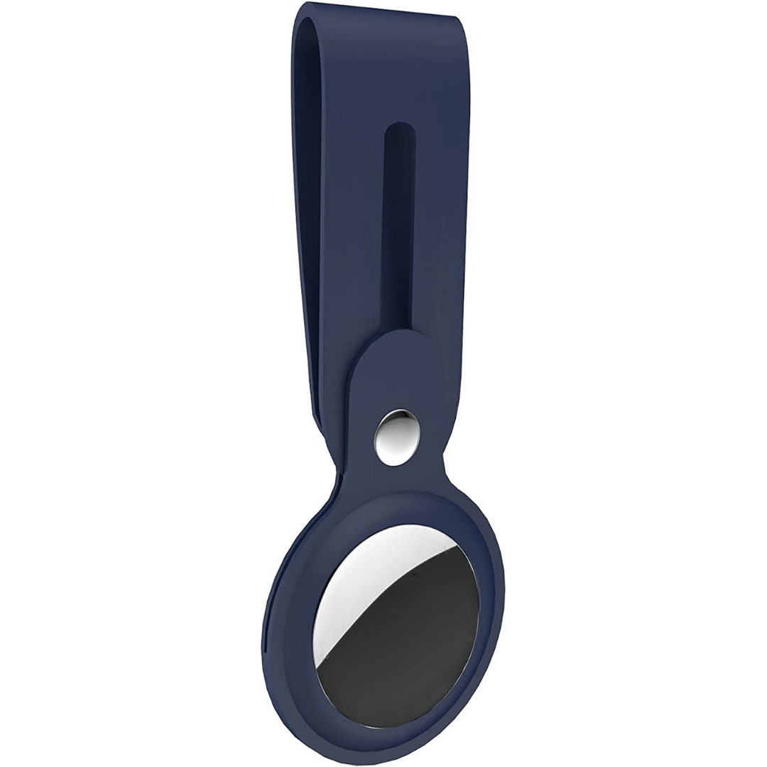 Case2go - Hoesje geschikt voor Apple AirTag - Sleutelhanger - Hanger geschikt voor Airtag - Donker Blauw afbeelding