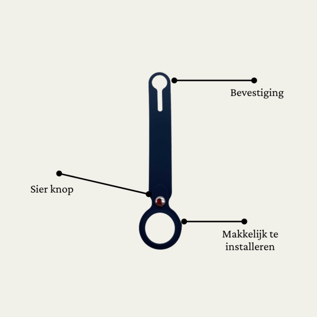 Case2go  -  Hoesje geschikt voor Apple Airtag en Airtag 2  -  Sleutelhanger  -  Hanger geschikt voor Airtag  - airtag-sleutelhanger - airtag houder - airtag case - air tag hoesje - airtag cover - Donker Blauw