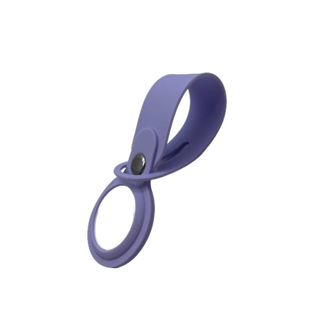 4-Pack Case2go - Hoesje geschikt voor Apple Airtag en Airtag 2 - Sleutelhanger - Hanger voor Airtag - Paars
