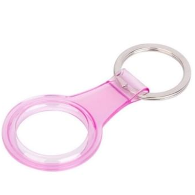 Case2go  -  Hoesje geschikt voor Apple Airtag en Airtag 2  -  Airtag - sleutelhanger  - airtag-sleutelhanger - airtag case - airtag houder - air tag hoesje - air tag -  Siliconen case geschikt voor Airtag  - Transparant Roze