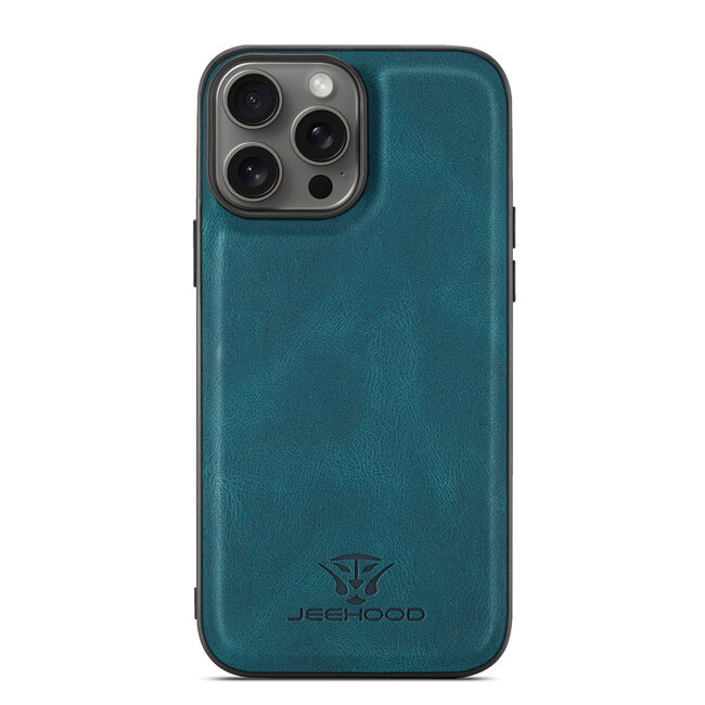 CaseMe - Telefoonhoesje geschikt voor Apple iPhone 16 Pro - Back Cover - Met Magnetische Pasjeshouder - Blauw