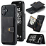 CaseMe - Telefoonhoesje geschikt voor Apple iPhone 16 - Back Cover - Met Magnetische Pasjeshouder - Zwart