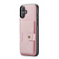 CaseMe - Telefoonhoesje geschikt voor Apple iPhone 16 - Back Cover - Met Magnetische Pasjeshouder - Roze