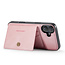 CaseMe - Telefoonhoesje geschikt voor Apple iPhone 16 - Back Cover - Met Magnetische Pasjeshouder - Roze