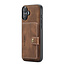 CaseMe - Telefoonhoesje geschikt voor Apple iPhone 16 Plus - Back Cover - Met Magnetische Pasjeshouder - Donker Bruin
