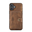 CaseMe - Telefoonhoesje geschikt voor Apple iPhone 16 Plus - Back Cover - Met Magnetische Pasjeshouder - Donker Bruin
