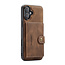 CaseMe - Telefoonhoesje geschikt voor Apple iPhone 16 Plus - Back Cover - Met Magnetische Pasjeshouder - Donker Bruin