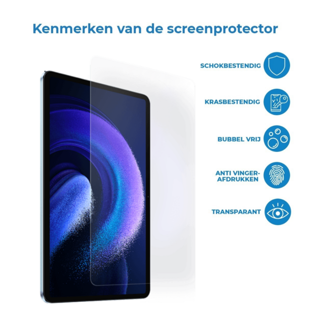 Case2go - Tablet Screenprotector geschikt voor Xiaomi Pad 6/6 Pro (2023) - 11 Inch - Tempered Glass - Case Friendly - Transparant