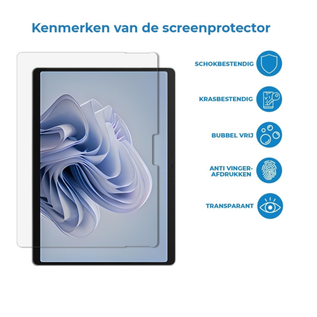 Case2go - Tablet Screenprotector geschikt voor Microsoft Surface Pro 11 (2024) - 13 Inch - Tempered Glass - Case Friendly - Transparant
