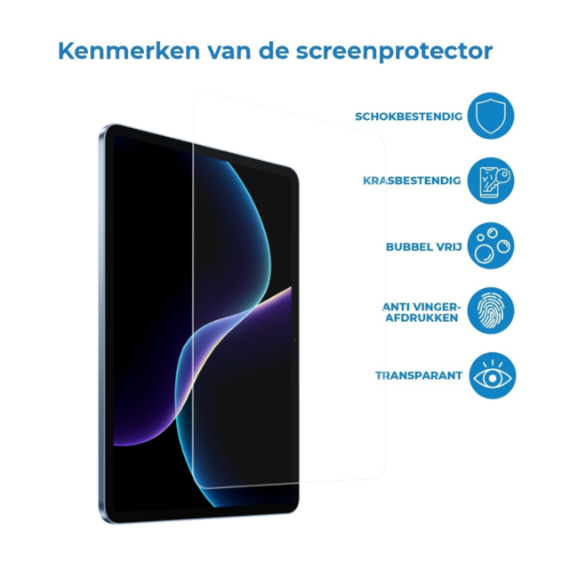 Case2go - Tablet Screenprotector geschikt voor Xiaomi Pad 7/7 Pro (2024) - 11.2 Inch - Tempered Glass - Case Friendly - Transparant