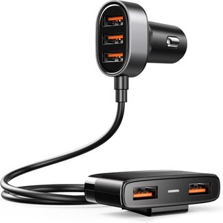 Joyroom Joyroom - Autolader met 5 USB poorten - 3.0 Quick Charge - Snellader - USB-A - 1.5 Meter - Zwart