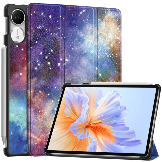 Case2go - Tablet hoes geschikt voor Honor Pad V9 - 11.5 Inch - Tri-Fold Book Case - Auto Wake/Sleep functie - Galaxy