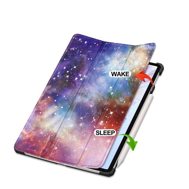 Case2go - Tablet hoes geschikt voor Honor Pad V9 - 11.5 Inch - Tri-Fold Book Case - Auto Wake/Sleep functie - Galaxy
