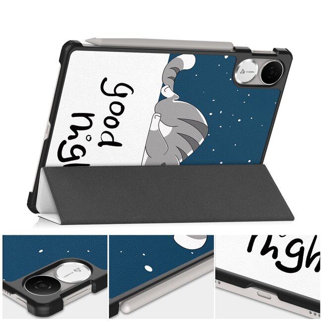 Case2go - Tablet hoes geschikt voor Honor Pad V9 - 11.5 Inch - Tri-Fold Book Case - Auto Wake/Sleep functie - Good Night