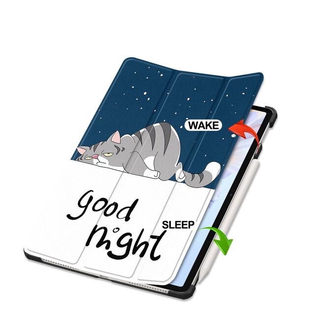 Case2go - Tablet hoes geschikt voor Honor Pad V9 - 11.5 Inch - Tri-Fold Book Case - Auto Wake/Sleep functie - Good Night