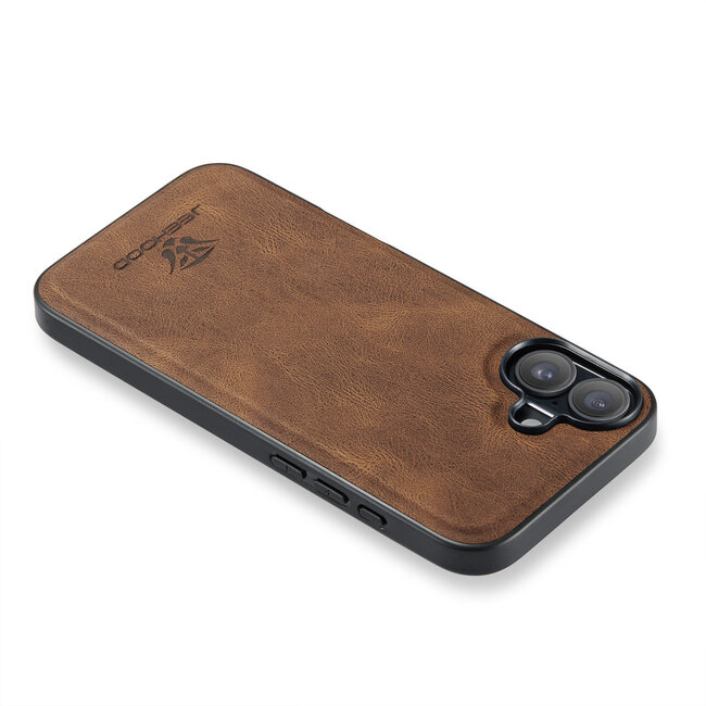 CaseMe - Telefoonhoesje geschikt voor Apple iPhone 16 Plus - Back Cover - Met Magnetische Pasjeshouder - Donker Bruin