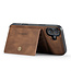 CaseMe - Telefoonhoesje geschikt voor Apple iPhone 16 Plus - Back Cover - Met Magnetische Pasjeshouder - Donker Bruin
