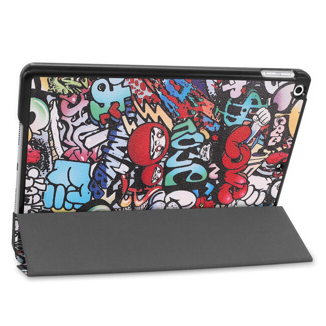 Hoozey - Tablet hoes geschikt voor Apple iPad 10.2 - 2021/2020/2019 - Book Case - Graffiti