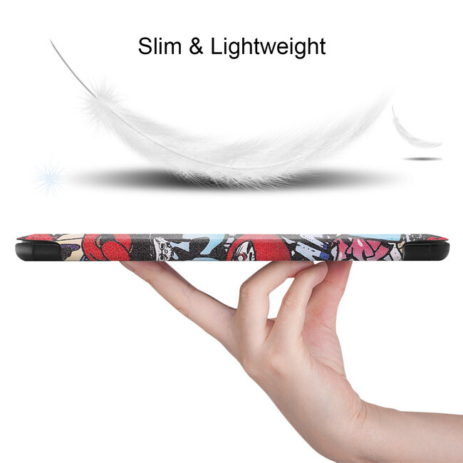 Tablet hoes geschikt voor Huawei MatePad Pro 10.8 (2021)- Tri-Fold Book Case - Graffiti