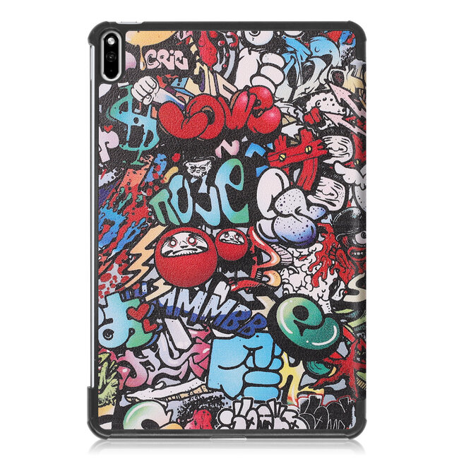 Tablet hoes geschikt voor Huawei MatePad Pro 10.8 (2021)- Tri-Fold Book Case - Graffiti
