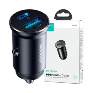 Joyroom Joyroom - Autolader USB-A en USB-C - Auto Oplader USB - Sigarettenaansteker - Compact en veilig - 30W - Zwart