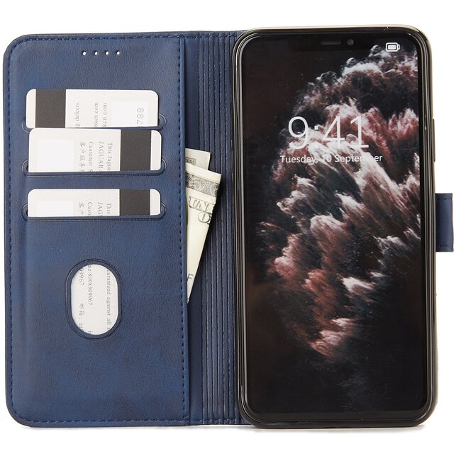 Case2go - Hoesje geschikt voor Samsung Galaxy S20 Ultra - Wallet Book Case -  Ruimte voor 3 pasjes - Blauw