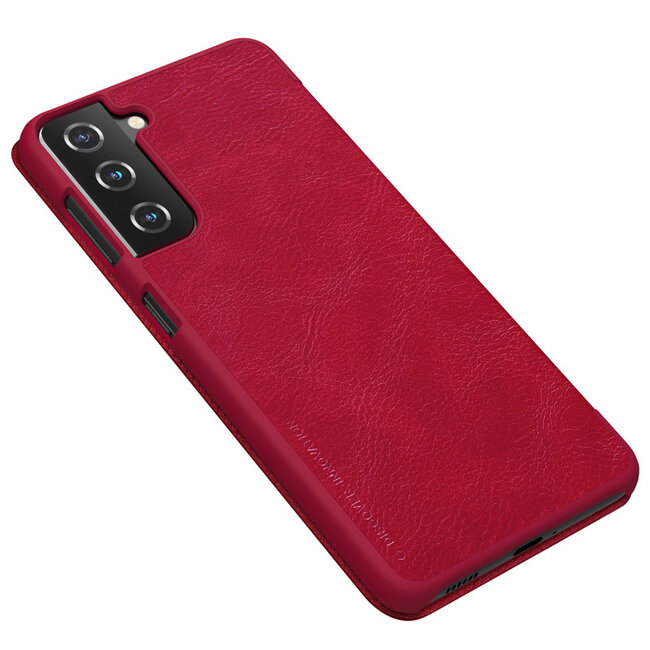 Hoesje geschikt voor Samsung Galaxy S21 Plus -Qin Leather Case - Flip Cover - Rood