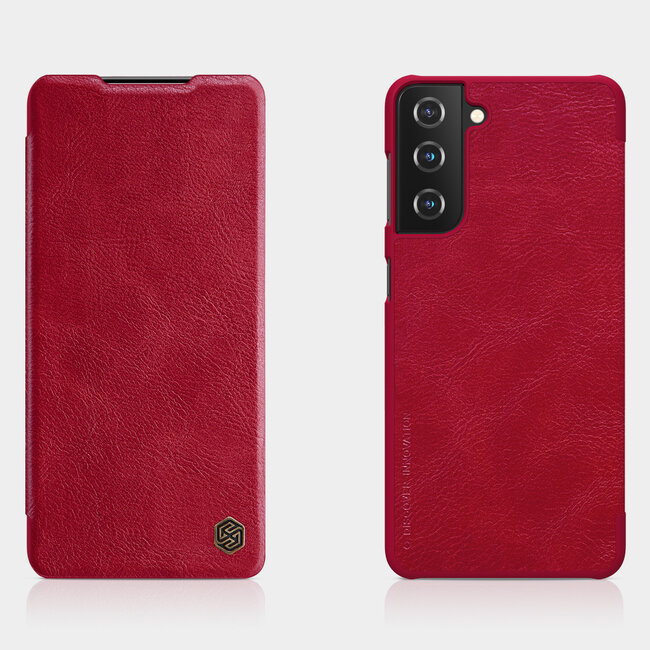 Hoesje geschikt voor Samsung Galaxy S21 Plus -Qin Leather Case - Flip Cover - Rood