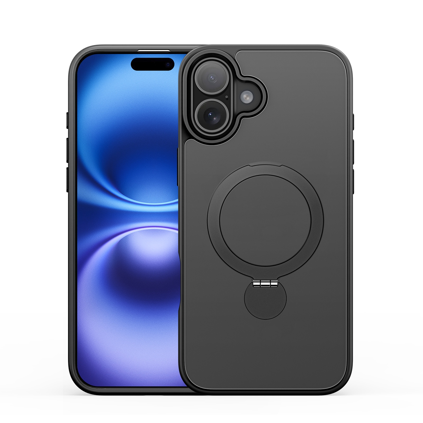 Dux Ducis - Telefoon hoesje geschikt voor de Apple iPhone 16 Plus - Back Cover - Geschikt voor Magsafe - Met Magnetische Stand - Zwart afbeelding