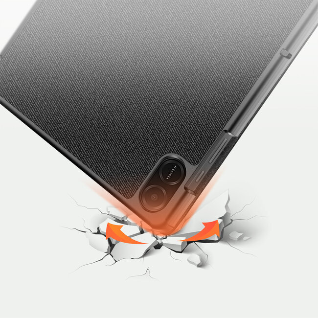 Dux Ducis - Tablet hoes geschikt voor Honor Pad X8a - Domo Tri-fold Case - Auto Wake/Sleep functie - Zwart