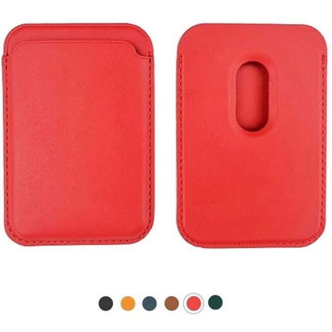 Magnetische Pasjeshouder - Geschikt voor iPhone 12/13/14/15/16 serie - Wallet Case Kaarthouder - PU Leer - Rood