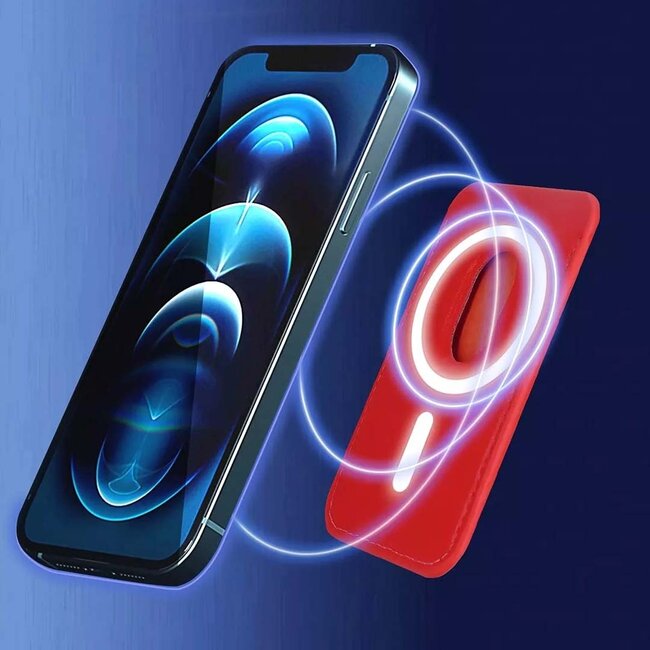 Magnetische Pasjeshouder - Geschikt voor iPhone 12/13/14/15/16 serie - Wallet Case Kaarthouder - PU Leer - Rood