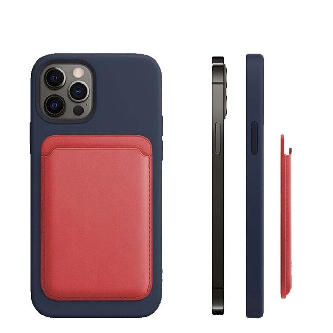 Magnetische Pasjeshouder - Geschikt voor iPhone 12/13/14/15/16 serie - Wallet Case Kaarthouder - PU Leer - Rood