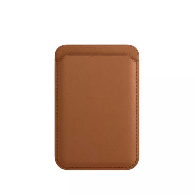Magnetische Pasjeshouder - Geschikt voor iPhone 12/13/14/15/16 serie - Wallet Case Kaarthouder - PU Leer - Bruin